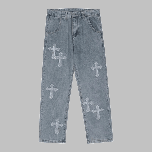 Cross Patch Hip-Hop Jeans - Loose Wide Leg - Zyllor