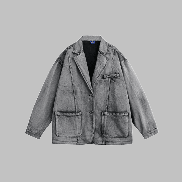 Trendy Denim Suit Collar Jacket - Zyllor