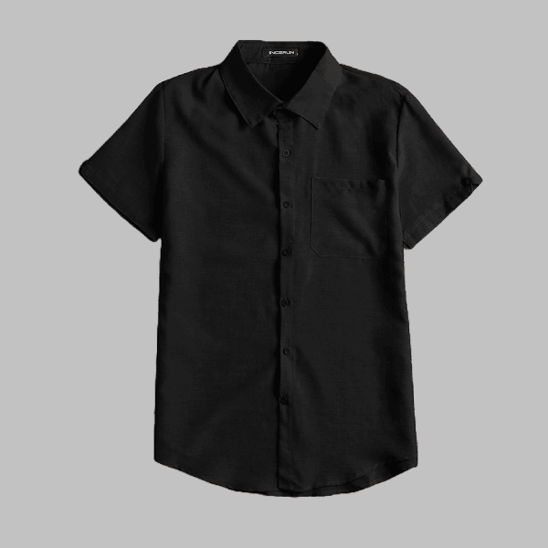 Lapel Button Shirt - Short Sleeve Top - Zyllor