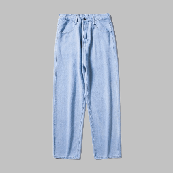 Straight Loose Jeans - Semi-Elastic Waist - Zyllor