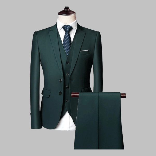 Green Slim Fit Tuxedo 3-Piece Set - Zyllor