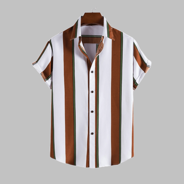 Striped Hawaiian Shirt - Short Sleeve - Zyllor