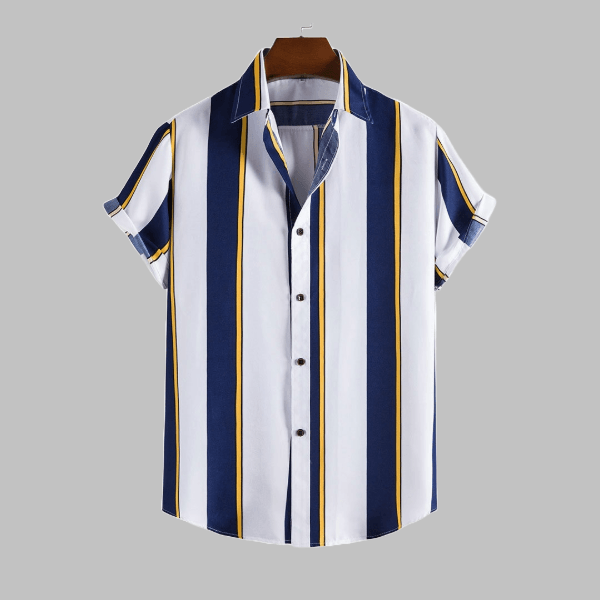 Striped Hawaiian Shirt - Short Sleeve - Zyllor