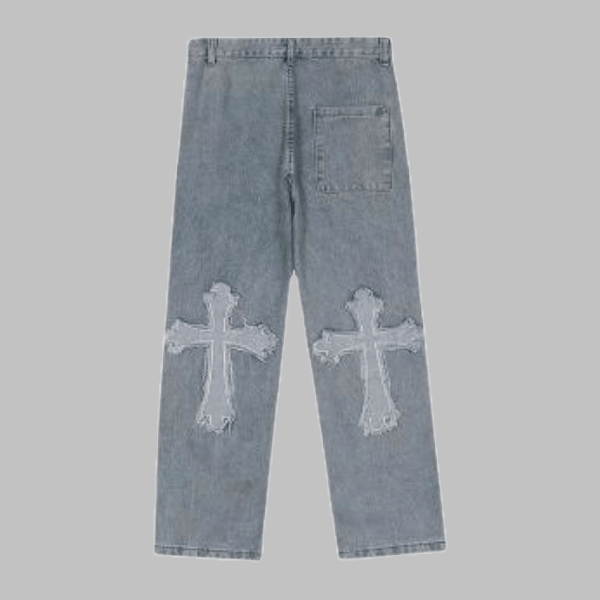 Cross Patch Hip-Hop Jeans - Loose Wide Leg - Zyllor