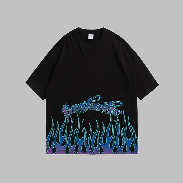 Flame Print T-shirt - Zyllor