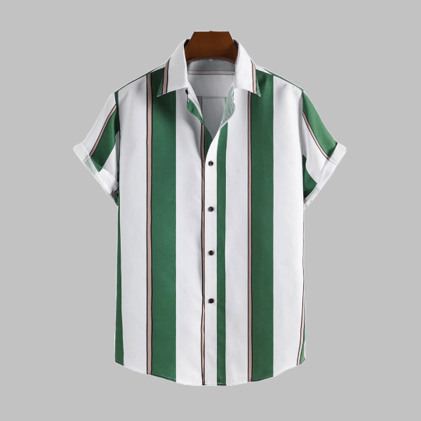 Striped Hawaiian Shirt - Short Sleeve - Zyllor