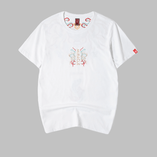 Chaopai Chinese Koi Embroidery T-Shirt - Loose Fit - Zyllor