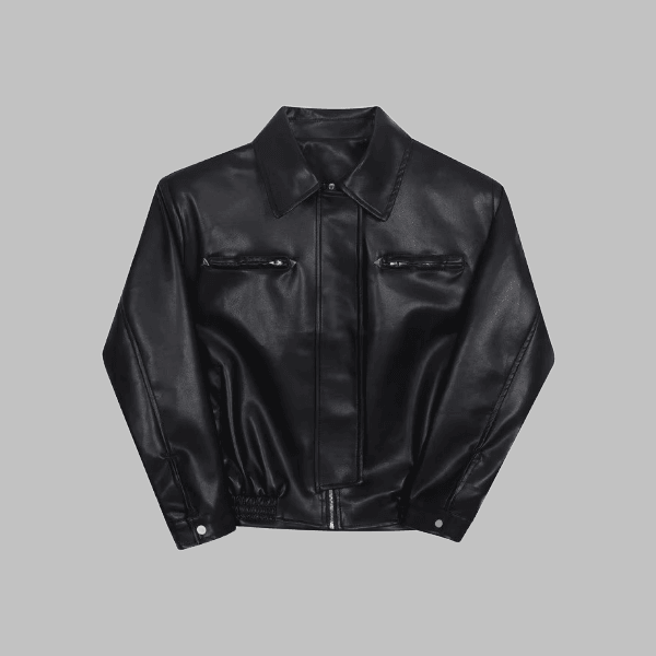 Leather Motorcycle Jacket Trendy Loose Fit - Zyllor