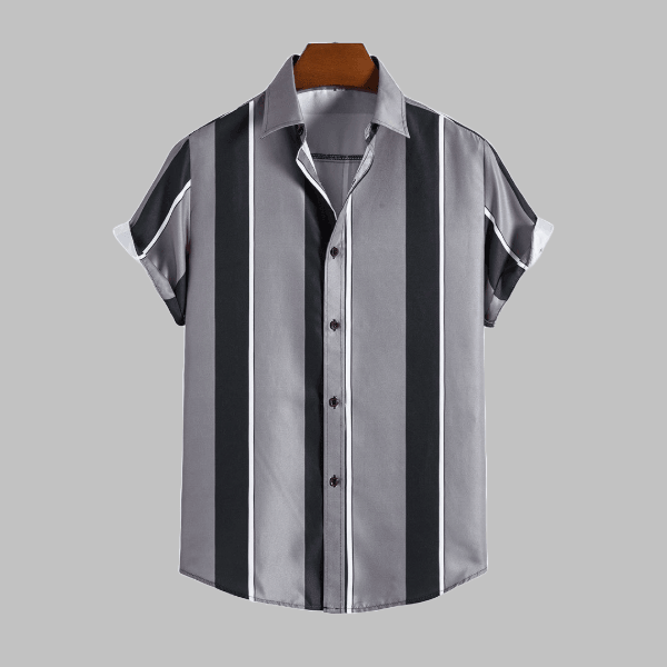 Striped Hawaiian Shirt - Short Sleeve - Zyllor