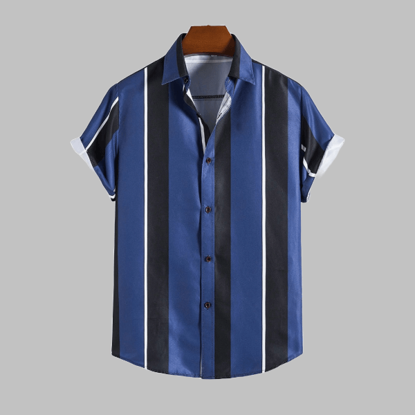 Striped Hawaiian Shirt - Short Sleeve - Zyllor